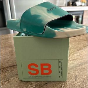 Off white tie dye pool slider